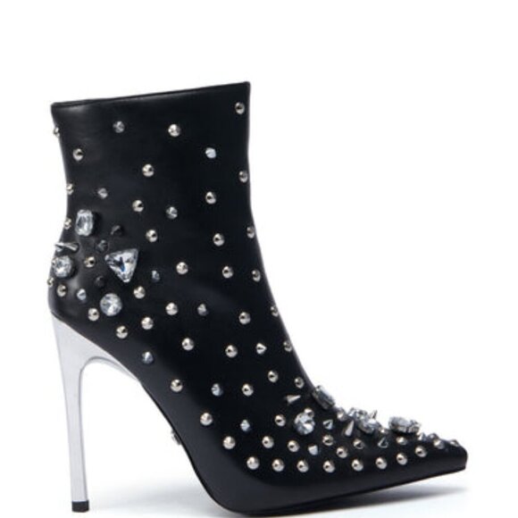 AZALEA WANG " NOTHING BUT GEMS " BLACK STILETTO BOOTIE( BRAND NEW !!!!!!!!!!!!!! - Picture 4 of 8